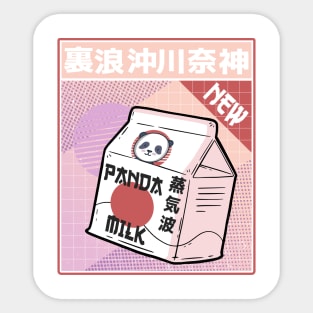 Vaporwave 80th Panda Milk Japan Sun Style Art Retro Vintage Sticker